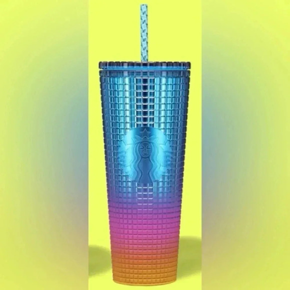 Starbucks x Tim Singleton Pride Rainbow Grid Studded Cup Tumbler 24oz 2023 - Picture 13 of 13